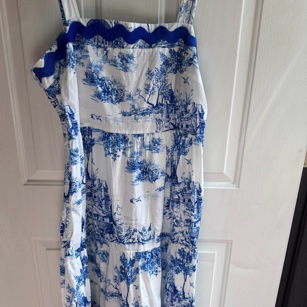 Umgee Blue and White Maxi Dress